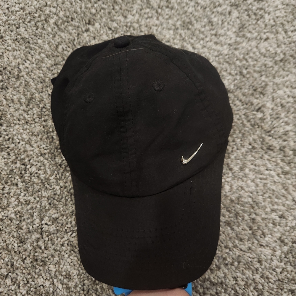 Nike Black Hat with Silver Logo